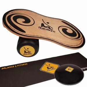 1622014-balance-board-with-pro-roller-softpad-mat-rollerbone-brown-black-74x41-5x3-cm